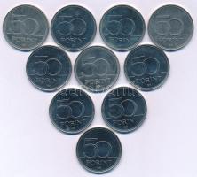 2005-2019. 50Ft (10db 6xklf) forgalmi emlékpénz, közte "1956-os forradalom" T:AU
