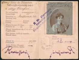 1920 Debrecen, fényképes személyazonossági jegy (igazolójegy) magyar és román nyelven, Rostás István rendőrfőkapitány aláírásával