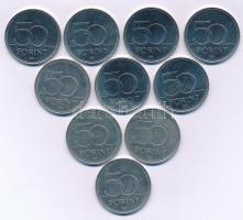 2005-2018. 50Ft (10db 6xklf) forgalmi emlékpénz, közte "1956-os forradalom" T:AU
