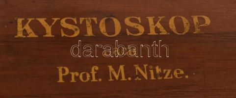 Louis &amp; Loewenstein Berlin kystoskop, fa dobozban, 9x29 cm