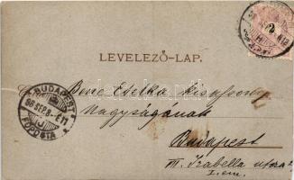 1898 Sopron, Színház tér, Színház kávéház. Keményhátú fotó képeslap (vágott / cut)