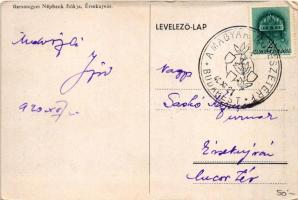 1940 Érsekújvár, Nové Zámky; Barsmegyei Népbank fiókja, Groszman üzlete. Foto Benkő / bank, shop + &...