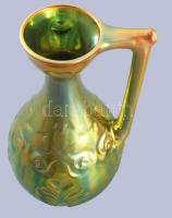 Zsolnay eozin mázas füles váza. Jelzett, hibátlan, m: 29 cm