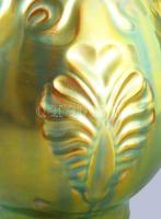 Zsolnay eozin mázas füles váza. Jelzett, hibátlan, m: 29 cm