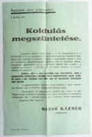 1940 Nagykőrös, a koldulás megszüntetéséről szóló hirdetmény, Híradó-ny., 47,5x31 cm