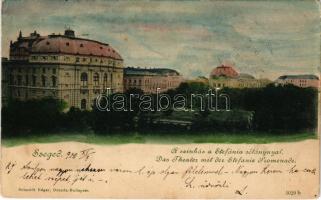 1900 Szeged, Színház, Stefánia sétány. Kiadja Schmidt Edgar 5029b. (vágott / cut)