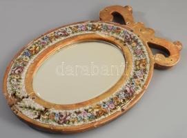 Antik tükör muranói üveg mozaikkal 33x22 cm Sérült.