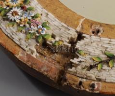 Antik tükör muranói üveg mozaikkal 33x22 cm Sérült
