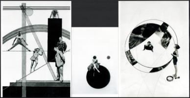 cca 1929 Moholy-Nagy László (1895-1946) magyar - amerikai fotográfus kollázsai, 3 db modern nagyítás, jelzés nélkül, 21x15 cm