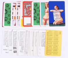 1968-1978 Vegyes kártyanaptár tétel, összesen 40 db, közte egyformákkal