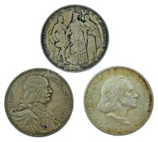 1935. 2P Ag "Pázmány" + 2P Ag "Rákóczi" + 1936. 2P Ag "Liszt Ferenc" - "Pázmány-sor" T:AU,XF patina Hungary 1935. 2 Pengő Ag "Pázmány" + 2 Pengő Ag "Rákóczi" + 1936. 2 Pengő Ag "Liszt Ferenc" - "Pázmány-series" C:AU,XF patina Adamo P7.1, P7.2, P7.3, Krause KM#513, KM#514, KM#515