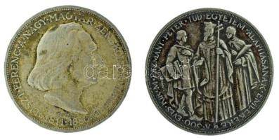 1935. 2P Ag "Pázmány" + 1936. 2P Ag "Liszt Ferenc" T:AU,XF patina Hungary 1935. 2 Pengő Ag "Pázmány" + 1936. 2 Pengő Ag "Liszt Ferenc" C:AU,XF patina Adamo P7.1, P7.3, Krause KM#513, KM#515