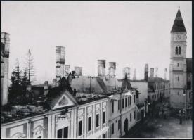 1909. április 2. Veszprémi házak a tűzvész után, Müllner János felvétele, 1 db modern nagyítás, jelzés nélkül, 15x21 cm