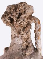 Római terrakotta kereskedői amfóra. Római Birodalom, Kr.e. 1-2. század, terrakotta, egyik füle hiány...