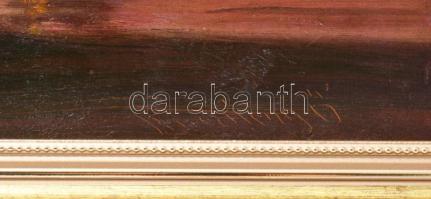 Kacziány Ödön (1852-1933): Szélmalom naplementében. Olaj, vászon, jelezve jobbra lent. Dekoratív fak...