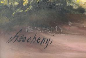 Széchenyi István (1960-): Mediterrán emlék. Olaj, farost. Jelezve balra lent. 30x40 cm. Fakeretben