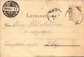 1899 Siófok, Központi szálloda, fürdőház, Sió és Hullám szálloda, Sió. Wlaszlovits Gusztáv kiadása (...