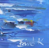 Biró Konrád (1967-): Tengeren. Olaj, farost, jelezve jobbra lent. Fakeretben, 30×20 cm