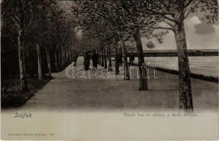 Siófok, Fürdőház és sétány a fürdőtelepen. Schwarcz Bernát kiadása