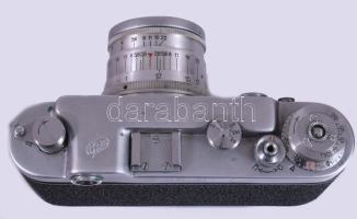 Fed-2 fényképezőgép, Indusztar 1: 2,8 f: 5 objektívvel, bőr tokkal, eredeti papír dobozában