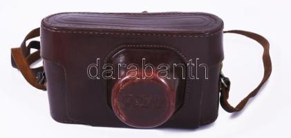 Fed-2 fényképezőgép, Indusztar 1: 2,8 f: 5 objektívvel, bőr tokkal, eredeti papír dobozában