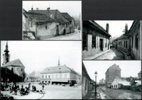 cca 1925 előtti felvételek a budai Tabánról, 4 db modern nagyítás, jelzés nélkül, 15x21 cm és 10x15 cm