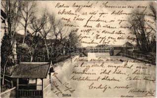 1905 Siófok, Sió részlet, híd. M. T. és F. I. Koch Willy kiadása (EK)