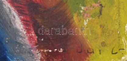 Olvashatatlan jelzéssel, XX. sz. első fele: Kislány népviseletben. Olaj, vászon. Kartonra kasírozva....