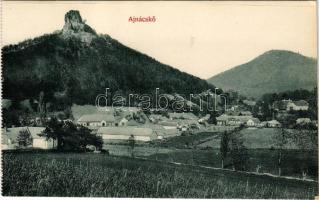 Ajnácskő, Hajnácska, Hajnácka (Gömör); látkép a várral. Ifj. Rábely Miklós kiadása / general view with castle ruins - képeslapfüzetből / from postcard booklet