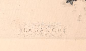 Pásztor Gábor (1933-2012): Fácánok. Rézkarc, papír, jelzett, kartonra kasírozva, 29,5×60 cm