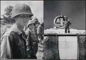 cca 1946 előtt, Robert Capa (1913-1954) (eredeti neve Friedmann Endre) magyar - francia fotóriporter felvételei, 2 db modern nagyítás, jelzés nélkül, 21x15 cm
