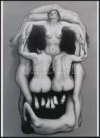 "Egy férfi koponyája", az aktkompozíció eredetileg fotórealisztikus stílusban készült olajfestmény, 1 db mai fotónagyítás, 21x15 cm