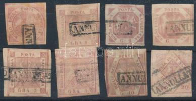 Olasz államok - Nápoly 1858 Forgalmi 8 db bélyeg Mi 1-6 (Mi EUR 920.-)