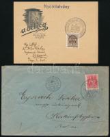 11 db küldemény és lap "VISSZATÉRT" bélyegzésekkel