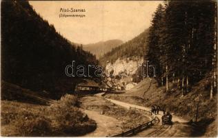 1915 Alsószarvas, Szarvas, Dolny Jelenec (Óhegy, Staré Hory, Besztercebánya); látkép. Machold F. kiadása / general view, road (fl)