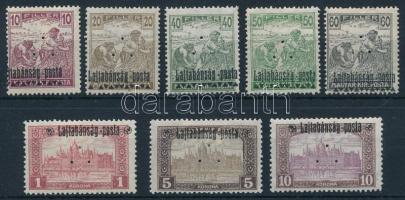 Nyugat-Magyarország III. 1921 8 klf bélyeg hármaslyukasztással, Bodor vizsgálójellel (16.750)