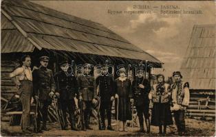 1927 Kőrösmező, Körösmező, Yasinia, Yasinya, Jaszinya, Jassinja, Jasina (Máramaros); Spratelení hranicari / határőrök. Salamon Galatz kiadása / border guards (EK)