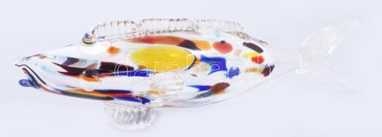 Murano anyagában színezett hal, hibátlan, h: 28 cm