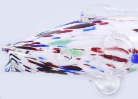 Murano anyagában színezett hal, hibátlan, h: 28 cm