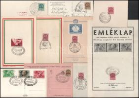 4 db Horthy emléklap + 15 db alkalmi bélyegzés + 22 db lap "MAGYAR PIARISTÁK" bélyegzéssel