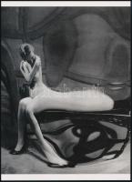 1933 André Kertész - korábban Kertész Andor (1894-1985) magyar - francia - amerikai fotóművész felvétele (Torzítások c. sorozatból a 78.sz.), 1 db modern nagyítás, jelzés nélkül, 21x15 cm