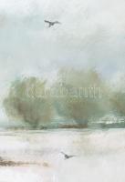 Gádor Emil (1911-1998): Mocsár madarakkal. Olaj, farost, jelezve jobbra lent. Dekoratív, sérült fake...