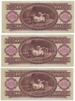 1962. 100Ft (3x) "B019 049872 - B019 049874" T:AU hullámos papír