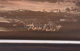 Reinhardt István (1936-): Alkonyat. Olaj, farost, jelzett. Dekoratív fakeretben, 50x70 cm