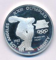 Amerikai Egyesült Államok 1983S 1$ Ag "XXIII. Nyári Olimpiai Játékok, Los Angeles" kapszulában T:AU (PP) USA 1983S 1 Dollar Ag "Los Angeles XXIII Olympiad" in capsule C:AU (PP) Krause KM#209