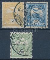 1908 Turul 2f, 25f és 60f "a" állású számvízjellel (34.000)