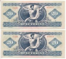1980. 20Ft (2x) sorszámkövetők "C 259 073976 - C 259 073977" T:AU hullámos papír
Adamo F1...