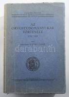 Győry Tibor: Az orvostudományi kar története. 1770-1935. /A Királyi Magyar Pázmány Péter Tudományegyetem Története III. kötet/. Bp., 1936., Kir. M. Egyetemi Nyomda, XVI+842 p. Kiadói papírkötésben