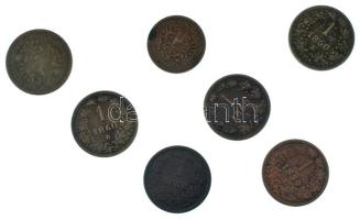 1859B 5/10kr Cu + 1858-1860. 1kr Cu (6xklf) T:XF-VF patina