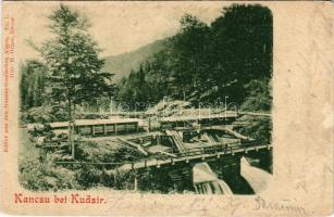 1899 Kudzsir, Kudsir, Cugir; Kancsu duzzasztó, gát. Bilder aus den transsylvanischen Alpen No. 1. H. Graef 3110. / dam (szakadás / tear)